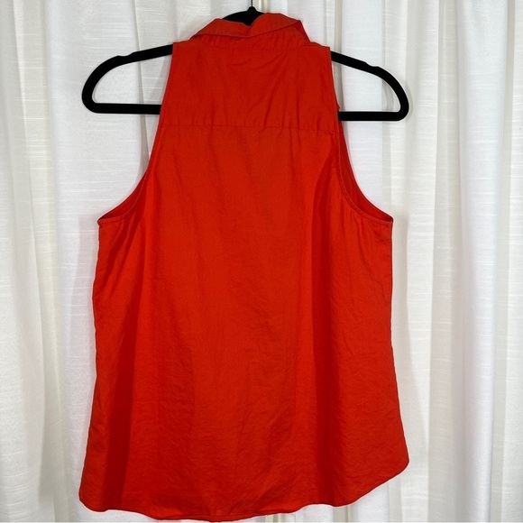 Laundry by Shelli Segal orange sleeveless button down blouse - Picture 7 of 7